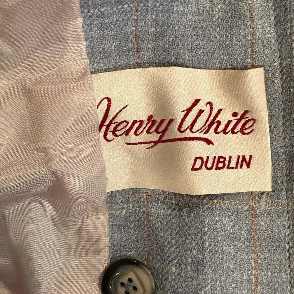 Henry White Dublin Ireland vintage jacket S M gray wool silk linen